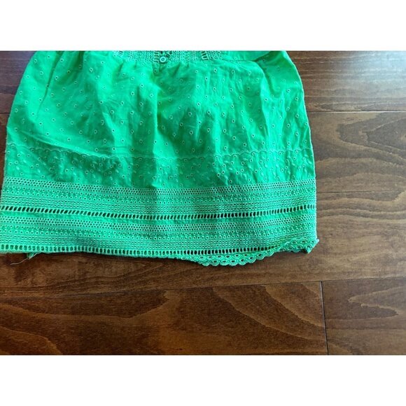 Lilly Pulitzer Green Vintage Tag Sleeveless Knit Cotton Tank Eyelet Top Size 2 - Picture 2 of 5
